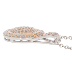 Elegant White Diamond sterling silver pendant showcasing intricate design and sparkling accents on a delicate chain.