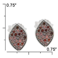 Green diamond sterling silver earrings with sparkling gemstone accents, elegant design, 0.75 inch size.