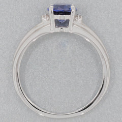 Blue Sapphire Sterling Silver Ring with accent gemstones, elegant design, showcasing craftsmanship and luxury.