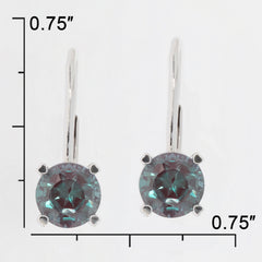 Round Mystic Topaz sterling silver earrings showcasing a 0.75" gemstone, perfect for elegance and luxury.