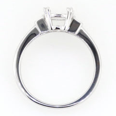 Sterling Silver Semi Mount Ring Setting for Oval 10x8mm Gemstone with White Topaz Accent