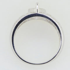Sterling Silver Semi Mount Ring Setting view from above, designed for a Marquise 14x7mm gemstone, made to order.