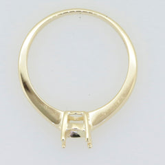 Sterling Silver Semi Mount Ring Setting for 7x5mm Oval Gemstone, Simple Solitaire Minimal Design
