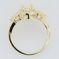 Sterling Silver Semi Mount Ring Setting for a 7x5mm Oval Gemstone in a Moi et Toi Twin Stone Design