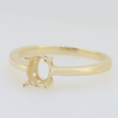 Sterling silver semi mount ring setting for 7x5mm oval gemstone, minimalist design, made to order for various sizes.