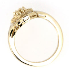 Sterling silver ring setting showing detailed craftsmanship and elegant design, ideal for custom gemstone placement.