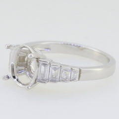 Sterling Silver Semi Mount Ring Setting Oval OV 10x8mm