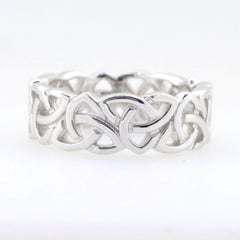 Sterling silver infinity Celtic knot band ring, handcrafted and made to order, perfect for engagement or wedding.