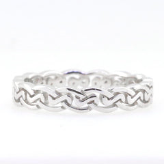 Sterling silver infinity Celtic knot band ring, handcrafted and made to order, perfect for engagement or wedding.