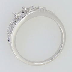 Sterling Silver Semi Mount Ring Setting with Moissanite stones, elegant design for engagement or special occasions.