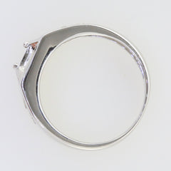 Men's Sterling Silver Semi Mount Ring Setting featuring a round 5x5mm Moissanite stone, elegant design for customizable fit.