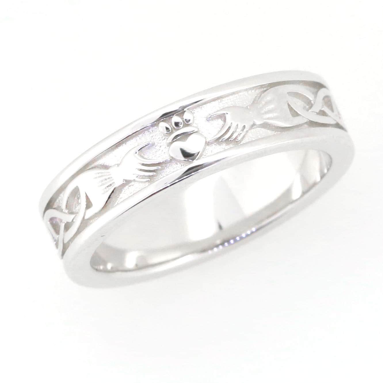 Sterling Silver Claddagh Ring with Celtic Knot design, handcrafted and made to order, perfect for special occasions.