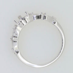Sterling Silver Semi Mount Ring Setting with heart design, 5x5mm, designed for Moissanite engagement gemstones.