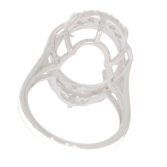 Sterling Silver Semi Mount Ring Setting for 18x13mm Oval Gemstone, versatile design for custom gemstone placement.