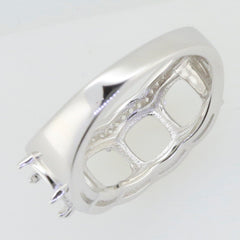 Sterling Silver Semi Mount Ring Setting, cushion shape, for 6x6mm gemstone, ideal for custom multi stone designs.