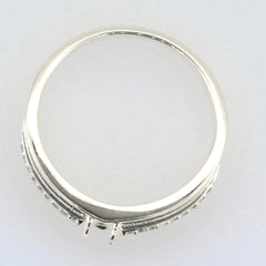 Sterling Silver semi mount ring setting for 7x5mm oval gemstone, ideal for unisex designs or custom orders.