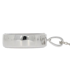 Sterling Silver Semi Mount Pendant Setting with chain, ideal for personalized birthstone lockets.