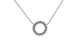 Sterling Silver Semi Mount Pendant Setting with White Topaz, 18" chain, custom size available.