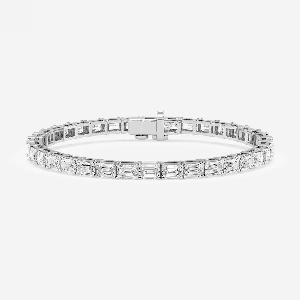Sterling silver semi mount tennis bracelet setting with rose gold plating. Elegantly designed with sparkling gemstones.