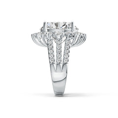 Custom Sterling Silver Semi Mount Ring Setting Oval 14X12mm Split Shank Halo