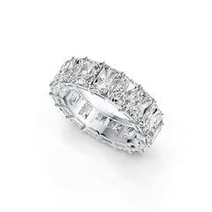 Sterling Silver Semi Mount Ring Setting Emerald OCT 6x4mm Eternity Band