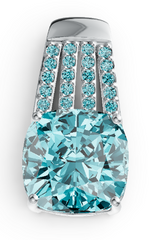 Elegant Cushion-Cut Birthstone Solitaire Pendant – Filigree Basket Setting with Pavé Bail, 12 Gemstone Variants PJC17536P
