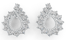 Elegant Teardrop Halo Birthstone Earrings – Marquise Gemstone Fan Design with Micro-Pavé Center, 12 Gemstone Variants PJC36803E