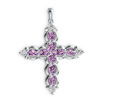 Elegant Crystal Cross Pendant Necklace – Micro-Pavé Halo Design, Premium Sparkling Religious Jewelry PJC4708P