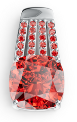 Elegant Cushion-Cut Birthstone Solitaire Pendant – Filigree Basket Setting with Pavé Bail, 12 Gemstone Variants PJC17536P