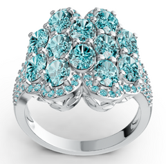 Elegant Multi-Row Pavé Cluster Ring – Layered Sparkling Statement Band, Luxury Women’s Jewelry PJC2998R