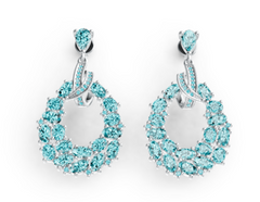 Elegant Pavé Wreath Dangle Earrings – Twisted Loop Accent, Sparkling Crystal Statement Jewelry PJC6744E