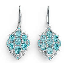 Elegant Teardrop Halo Birthstone Earrings – Marquise Gemstone Fan Design with Micro-Pavé Center, 12 Gemstone Variants PJC36803E