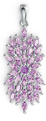 Elegant Marquise Cluster Sunburst Pendant – Sparkling Statement Necklace Charm, Luxury Pavé Jewelry PJC6052P