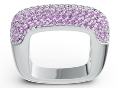 Elegant Triple-Row Pavé Crystal Band Ring – Modern Wide Statement Ring, Luxury Fashion Jewelry PJC4125R
