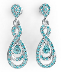 Elegant Infinity Teardrop Pavé Earrings – Sparkling Dangle Design with Teardrop Center Stone, Luxury Statement Jewelry PJC7725E