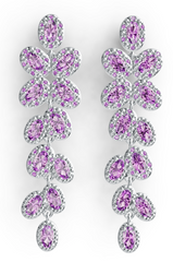 Elegant Teardrop Halo Birthstone Earrings – Marquise Gemstone Fan Design with Micro-Pavé Center, 12 Gemstone Variants PJC36804E