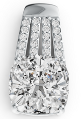 Elegant Cushion-Cut Birthstone Solitaire Pendant – Filigree Basket Setting with Pavé Bail, 12 Gemstone Variants PJC17536P
