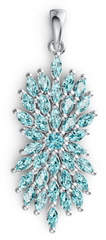 Elegant Marquise Cluster Sunburst Pendant – Sparkling Statement Necklace Charm, Luxury Pavé Jewelry PJC6052P