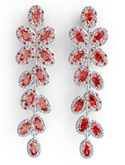 Elegant Teardrop Halo Birthstone Earrings – Marquise Gemstone Fan Design with Micro-Pavé Center, 12 Gemstone Variants PJC36804E