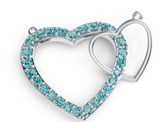 Elegant Double Heart Pavé Pendant – Interlocking Hearts Necklace Charm, Sparkling Statement Jewelry PJC20621P
