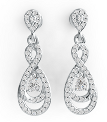 Elegant Infinity Teardrop Pavé Earrings – Sparkling Dangle Design with Teardrop Center Stone, Luxury Statement Jewelry PJC7725E