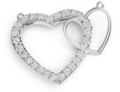 Elegant Double Heart Pavé Pendant – Interlocking Hearts Necklace Charm, Sparkling Statement Jewelry PJC20621P