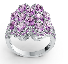 Elegant Multi-Row Pavé Cluster Ring – Layered Sparkling Statement Band, Luxury Women’s Jewelry PJC2998R