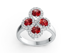 Elegant Infinity Cluster Birthstone Ring – 12 Gemstone Variants, Micro-Pavé Halo Design, Premium Statement Jewelry PJC2970R